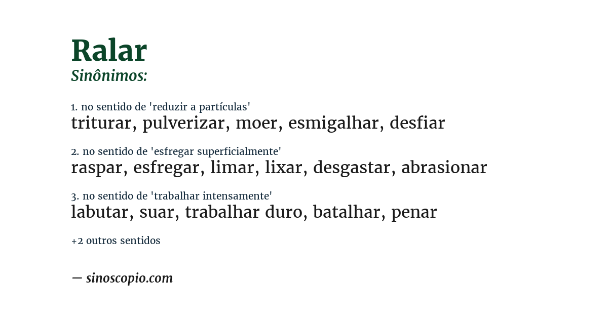 Sinônimo de ralar