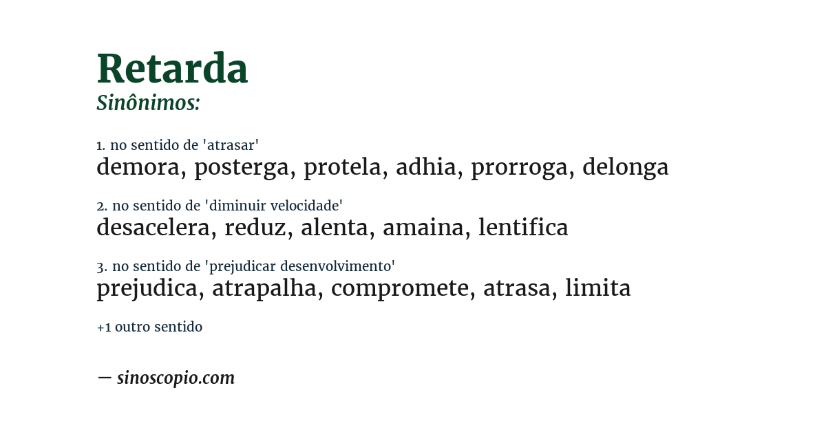 Sinônimo de retarda