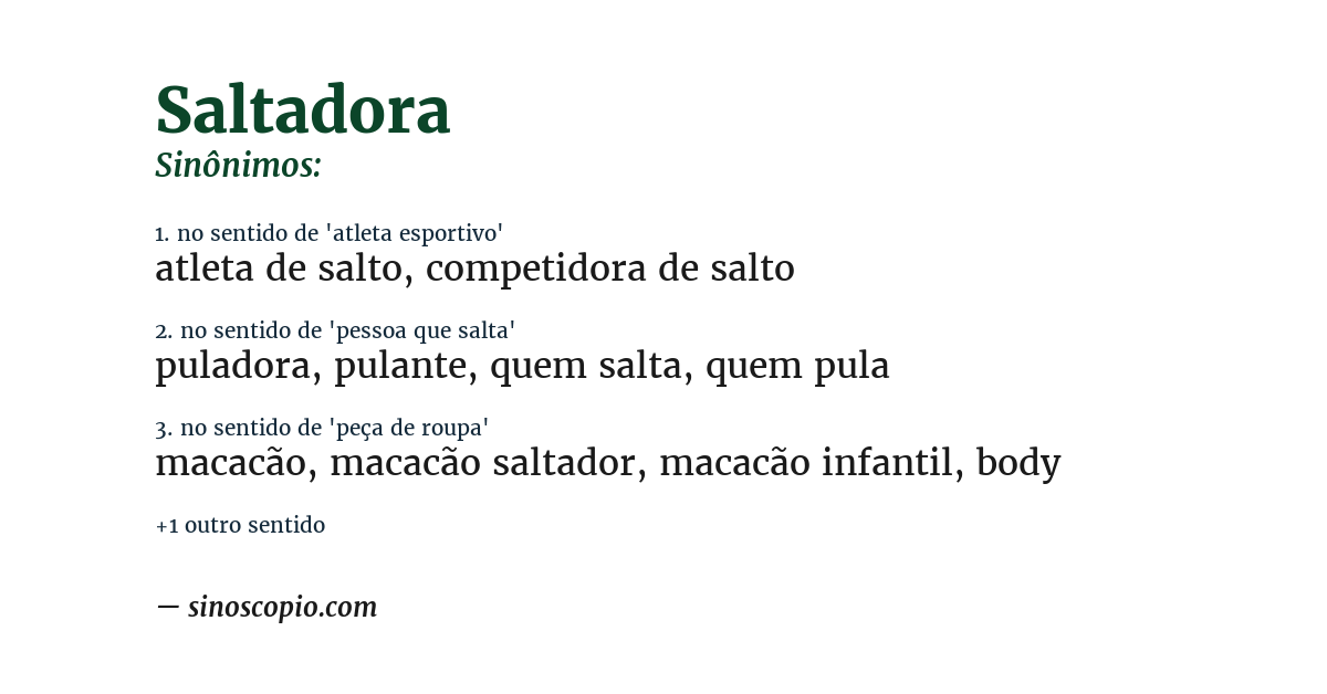 Sinônimo de saltadora