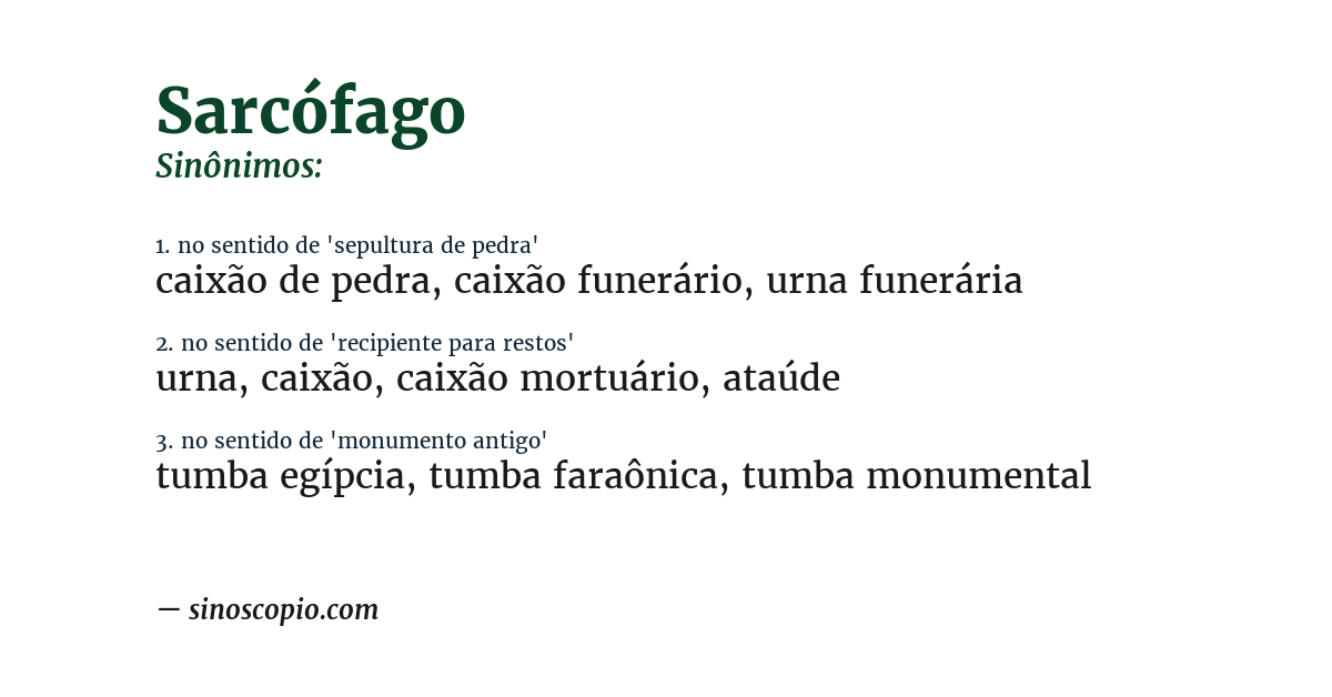 Sinônimo de sarcófago