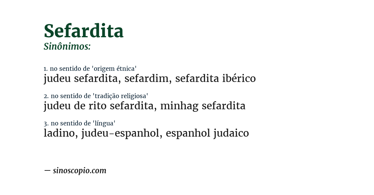 Sinônimo de sefardita