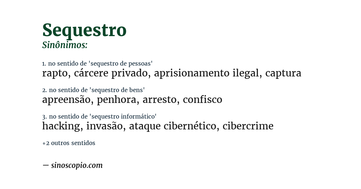 Sinônimo de sequestro