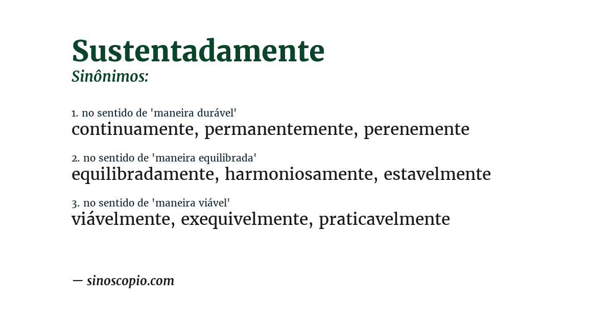 Sinônimo de sustentadamente