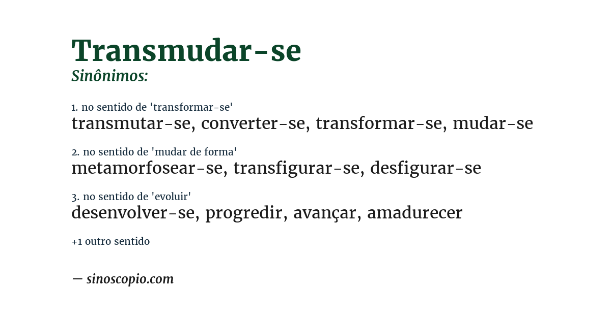 Sinônimo de transmudar-se