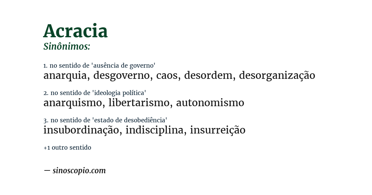 Sinônimo de acracia