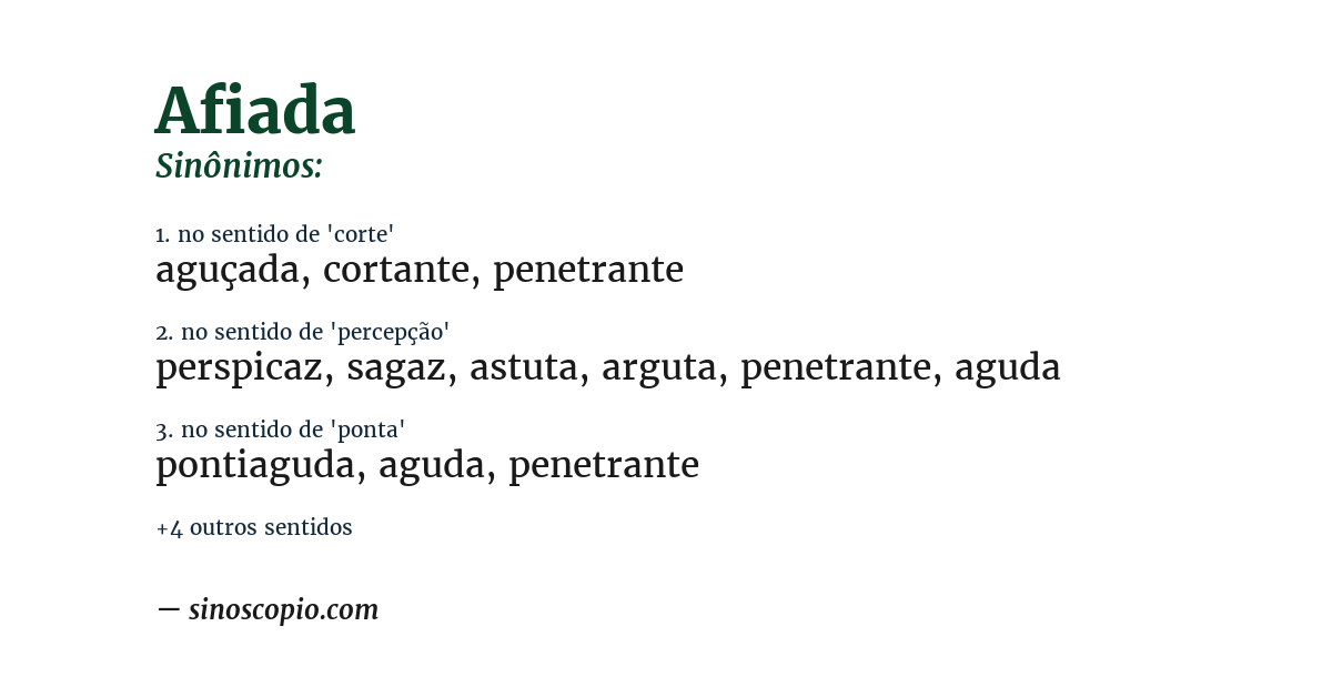 Sinônimo de afiada