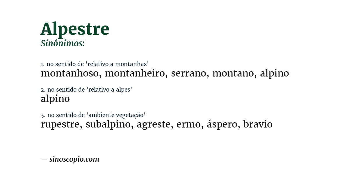 Sinônimo de alpestre