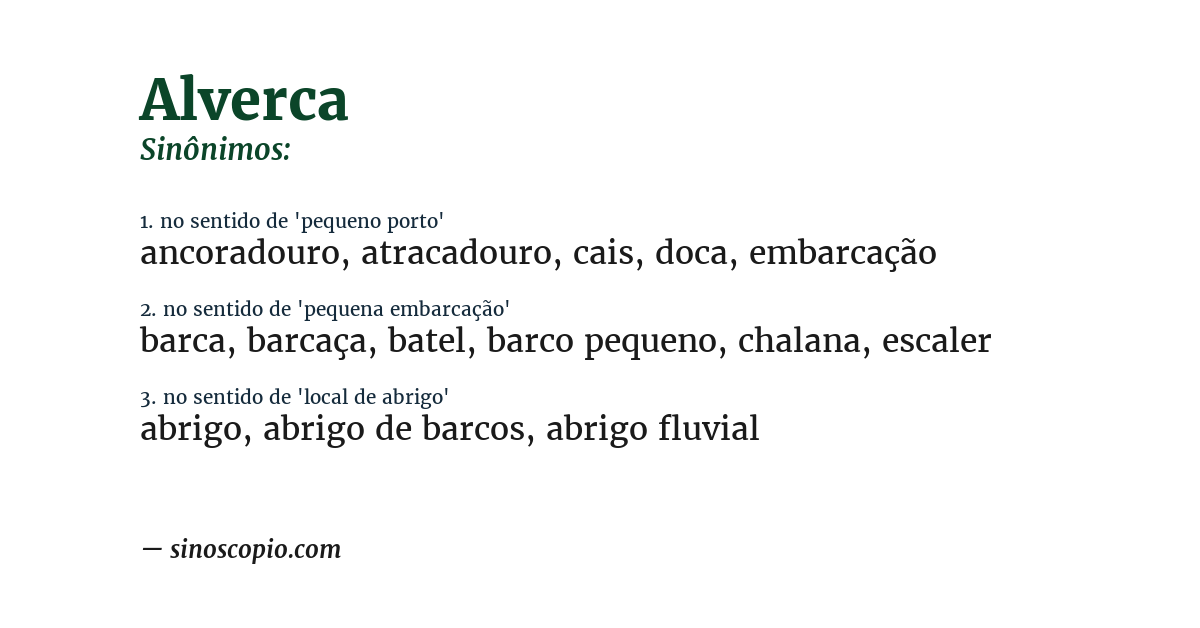 Sinônimo de alverca