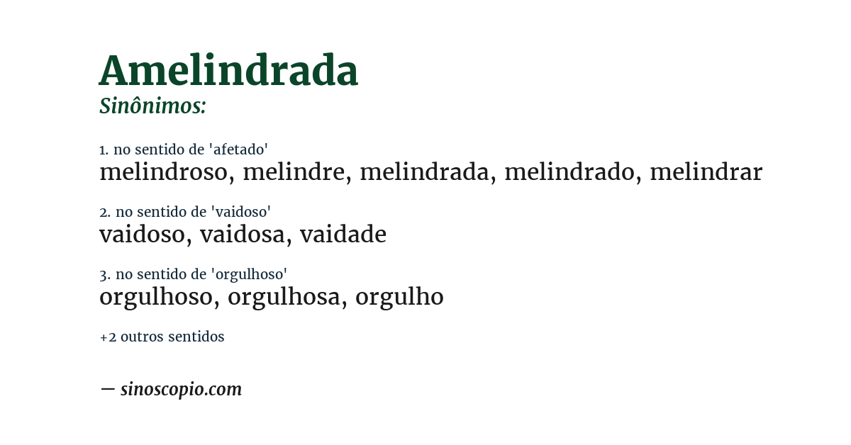 Sinônimo de amelindrada