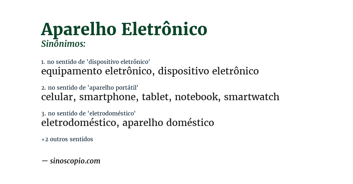 Sinônimo de aparelho eletrônico