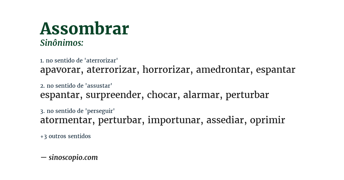 Sinônimo de assombrar