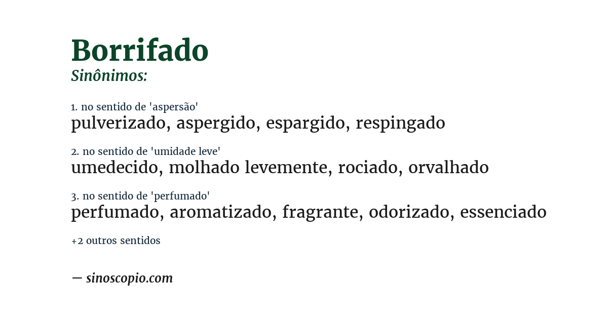 Sinônimo de borrifado