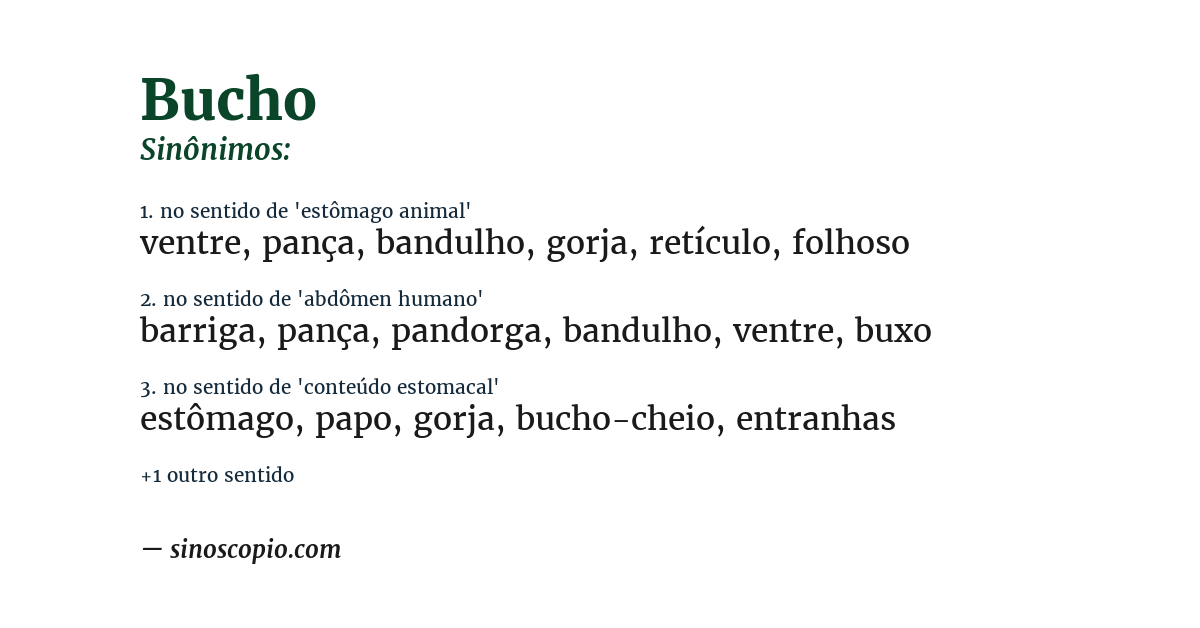 Sinônimo de bucho