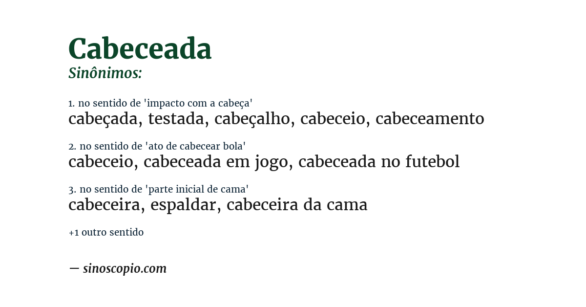 Sinônimo de cabeceada