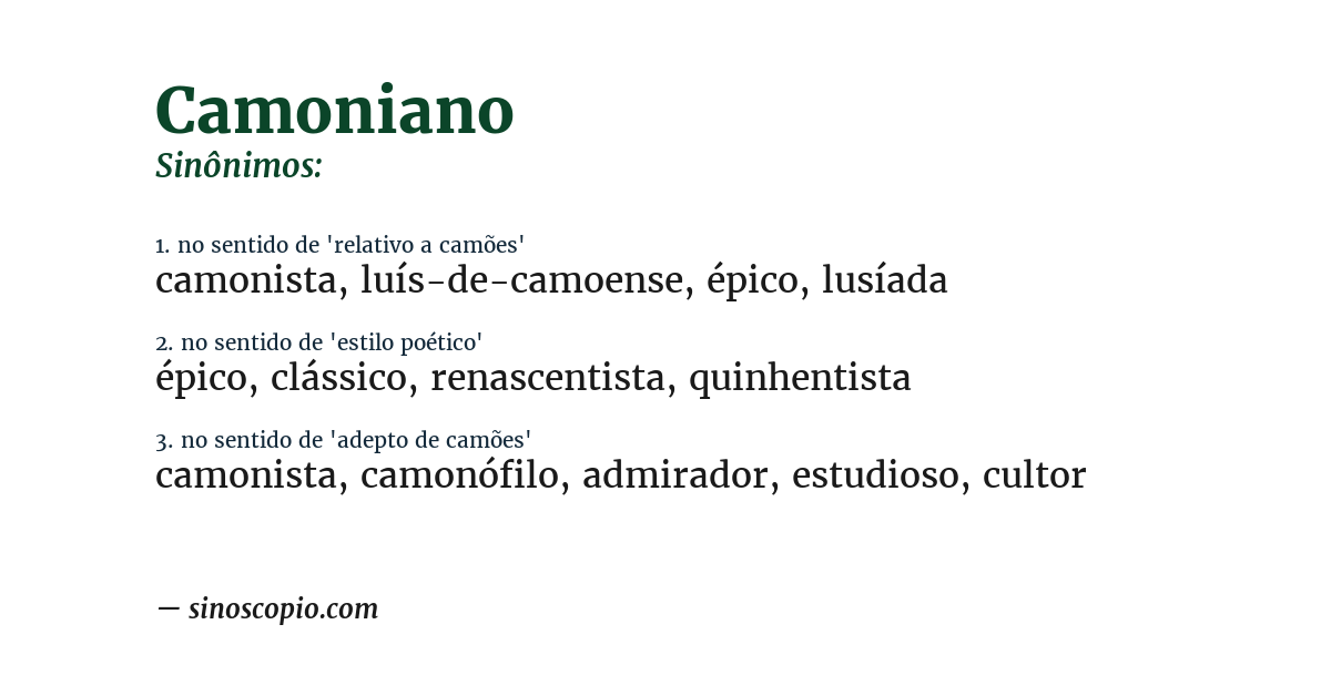 Sinônimo de camoniano