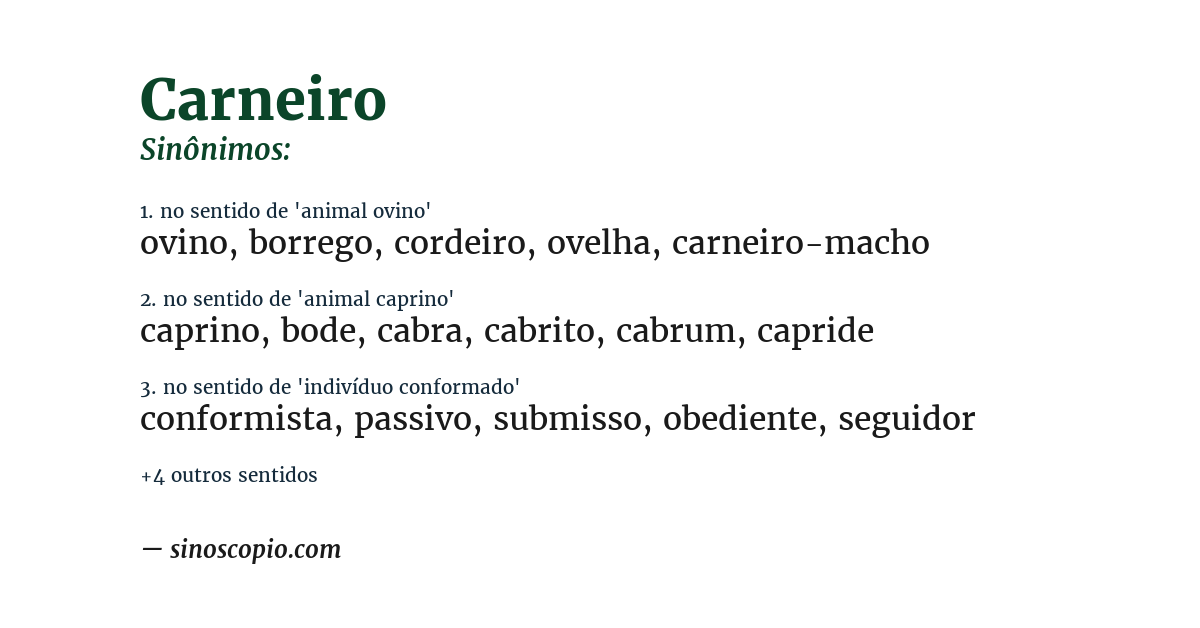 Sinônimo de carneiro