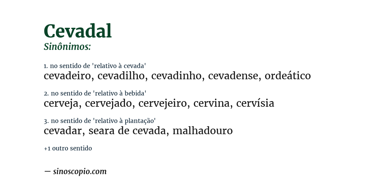 Sinônimo de cevadal