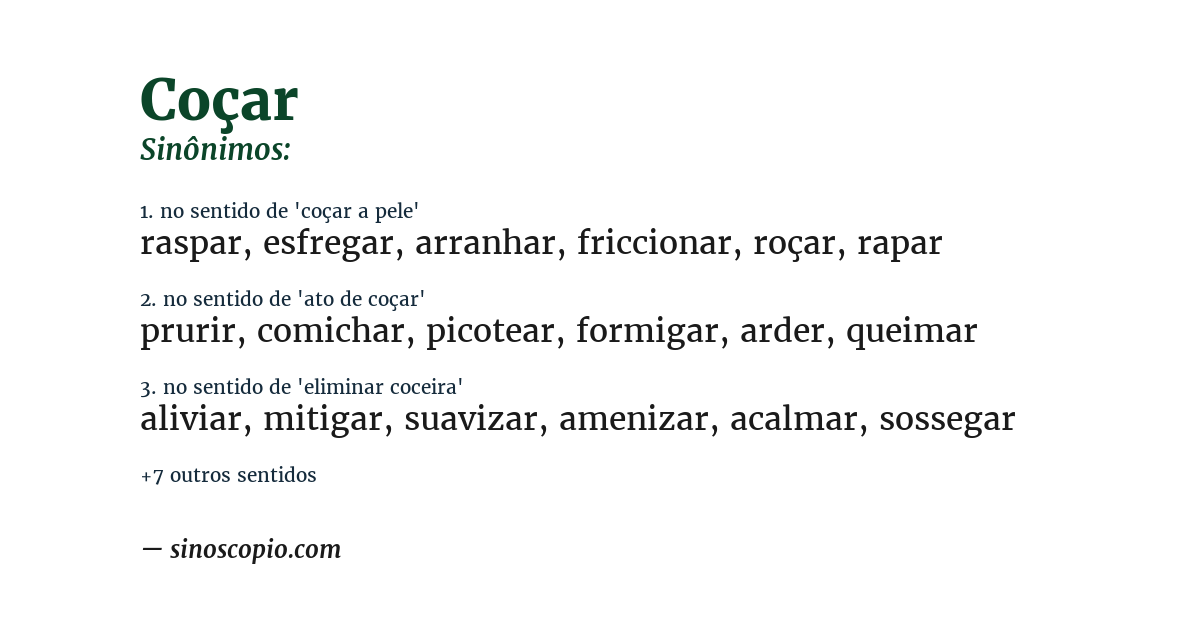 Sinônimo de coçar