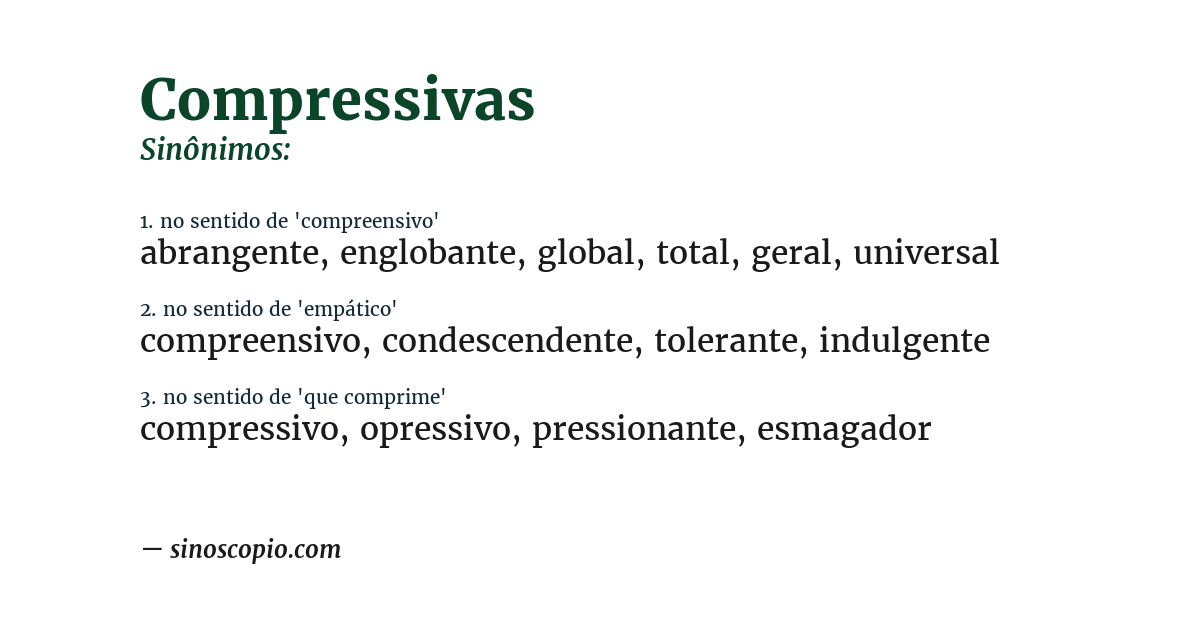 Sinônimo de compressivas