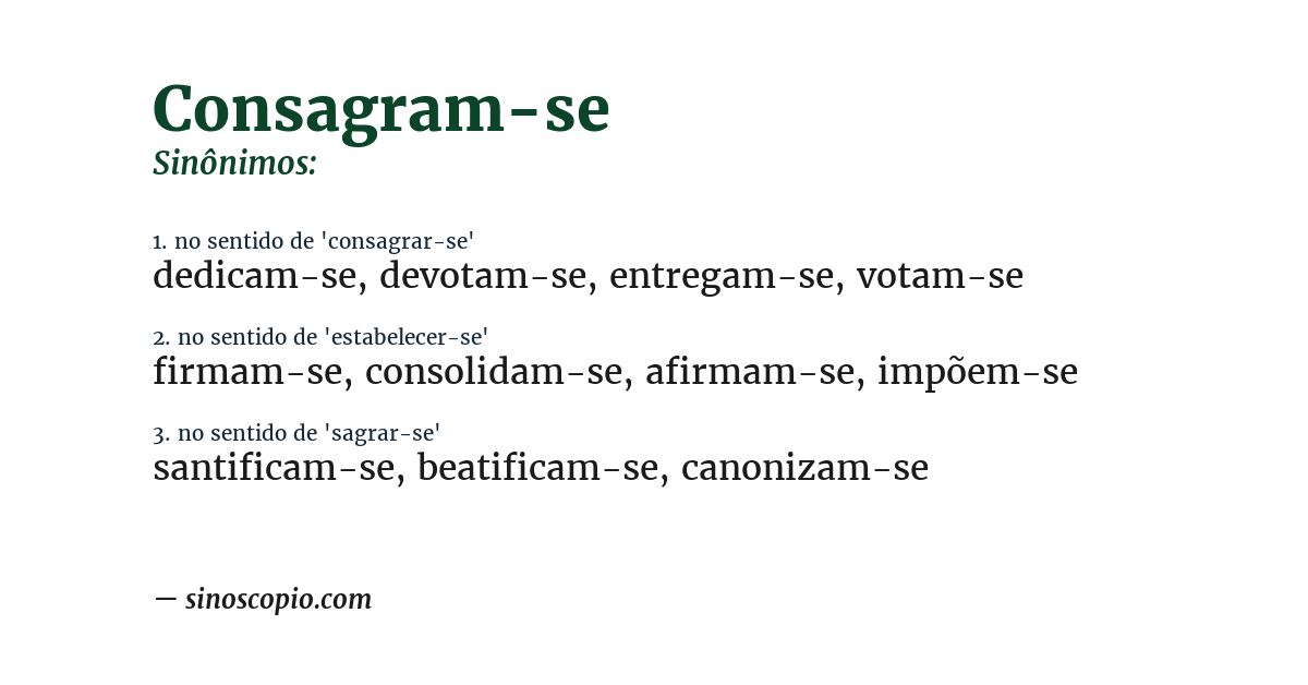 Sinônimo de consagram-se