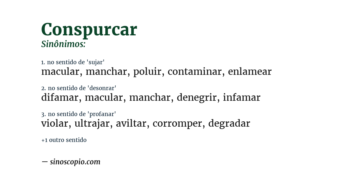 Sinônimo de conspurcar