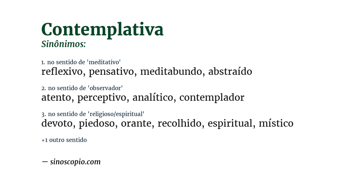 Sinônimo de contemplativa