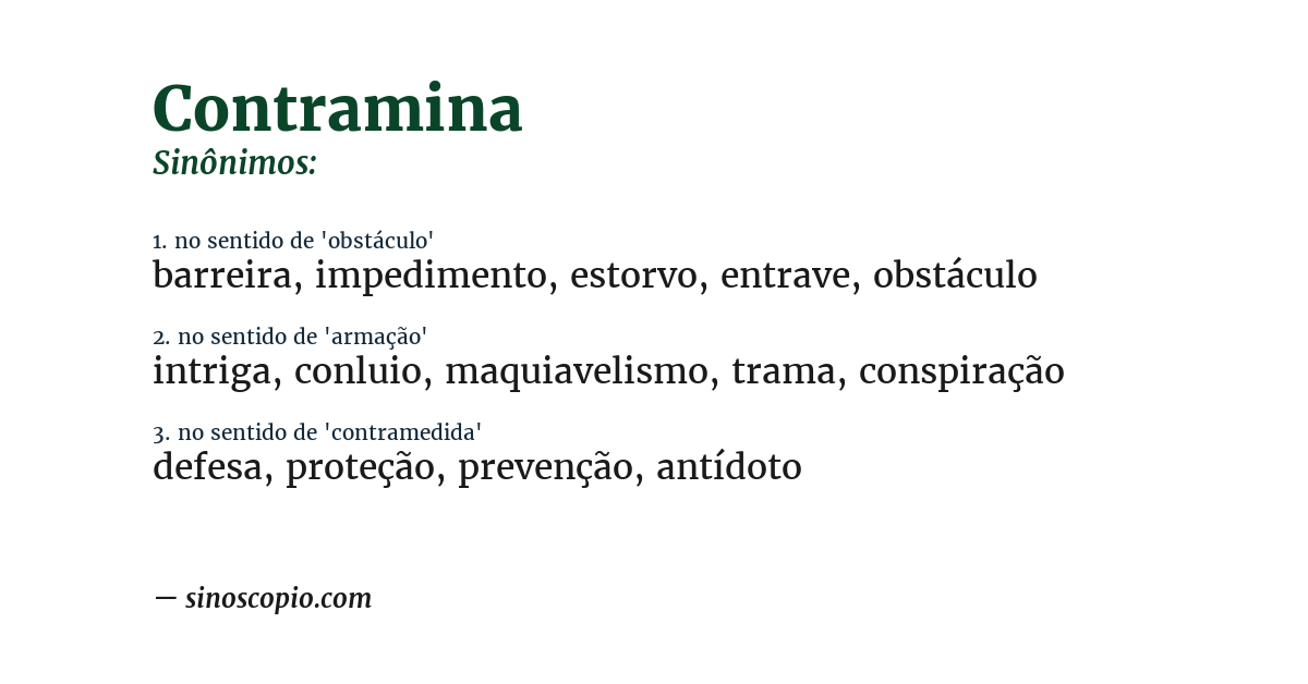 Sinônimo de contramina