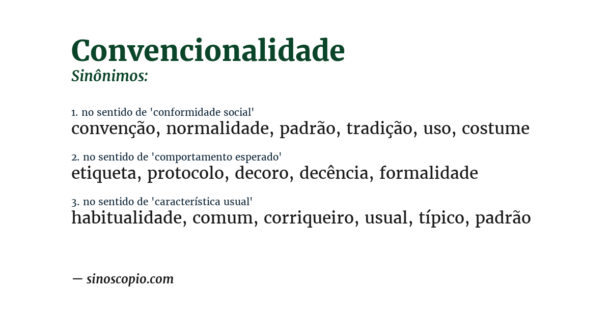 Sinônimo de convencionalidade