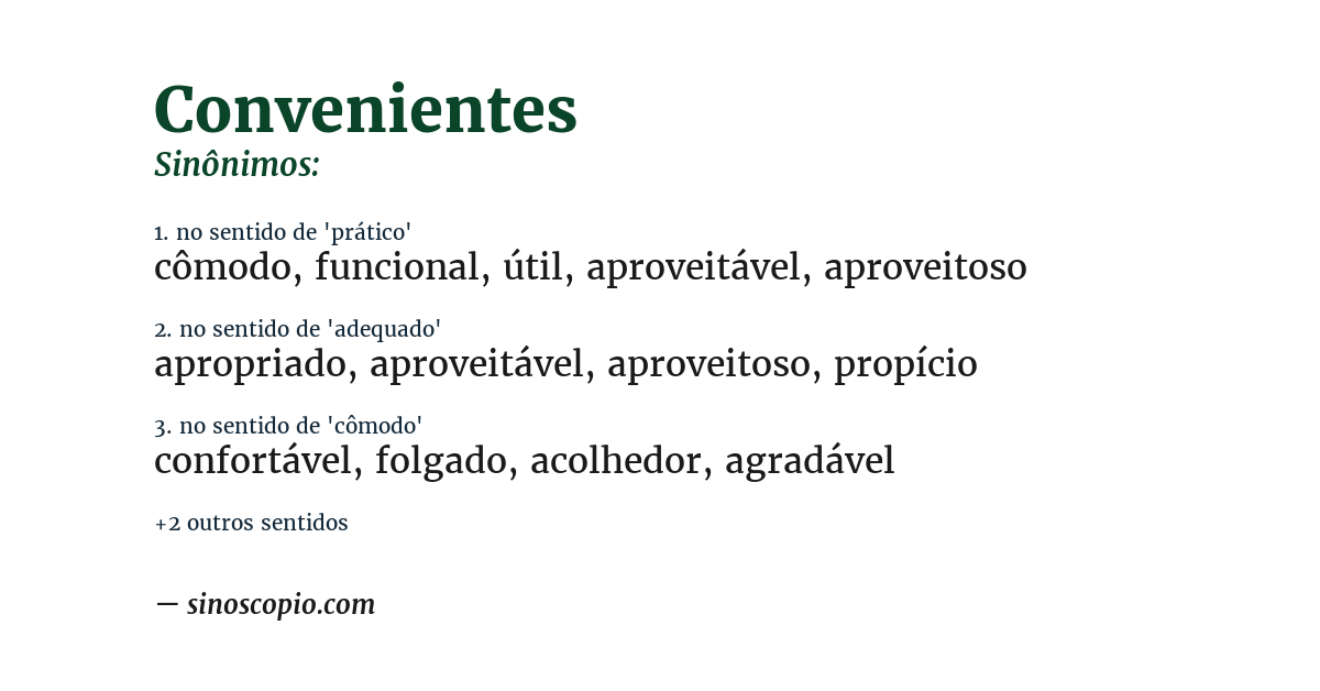 Sinônimo de convenientes