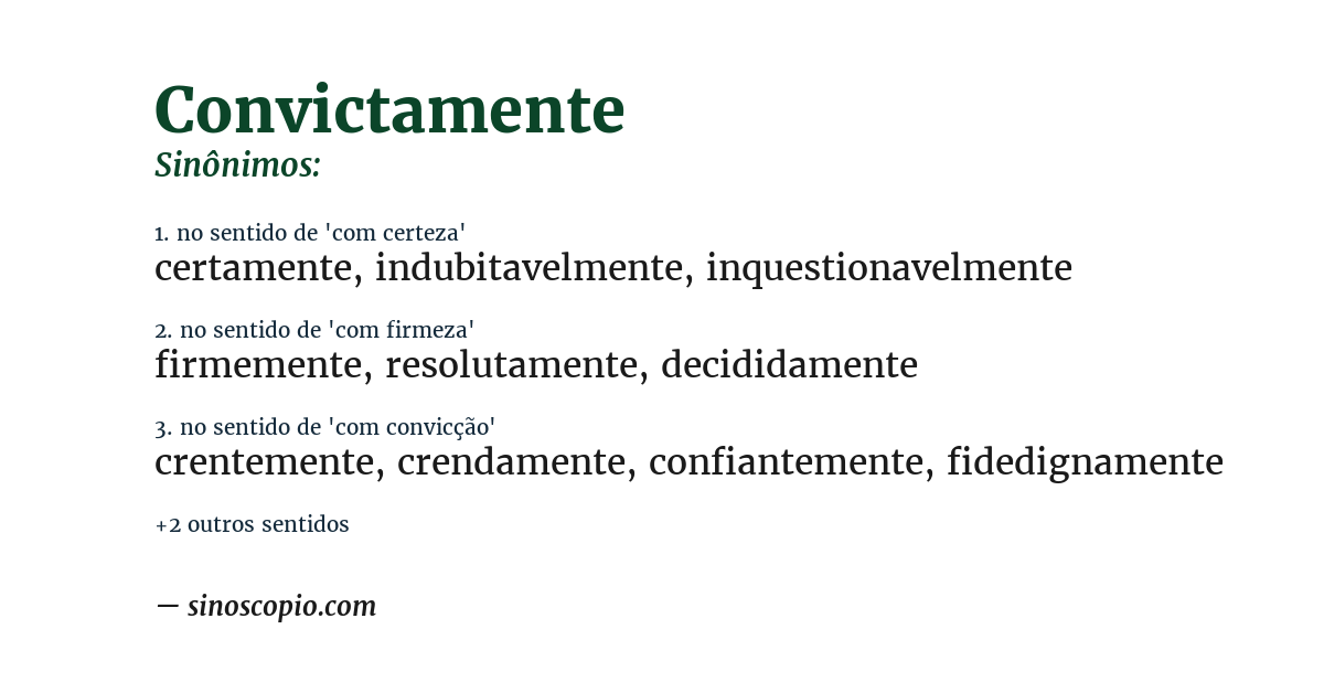 Sinônimo de convictamente