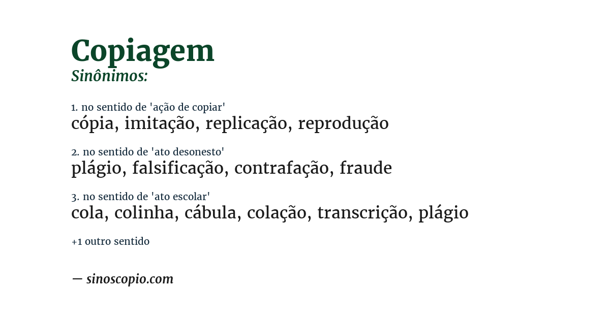 Sinônimo de copiagem
