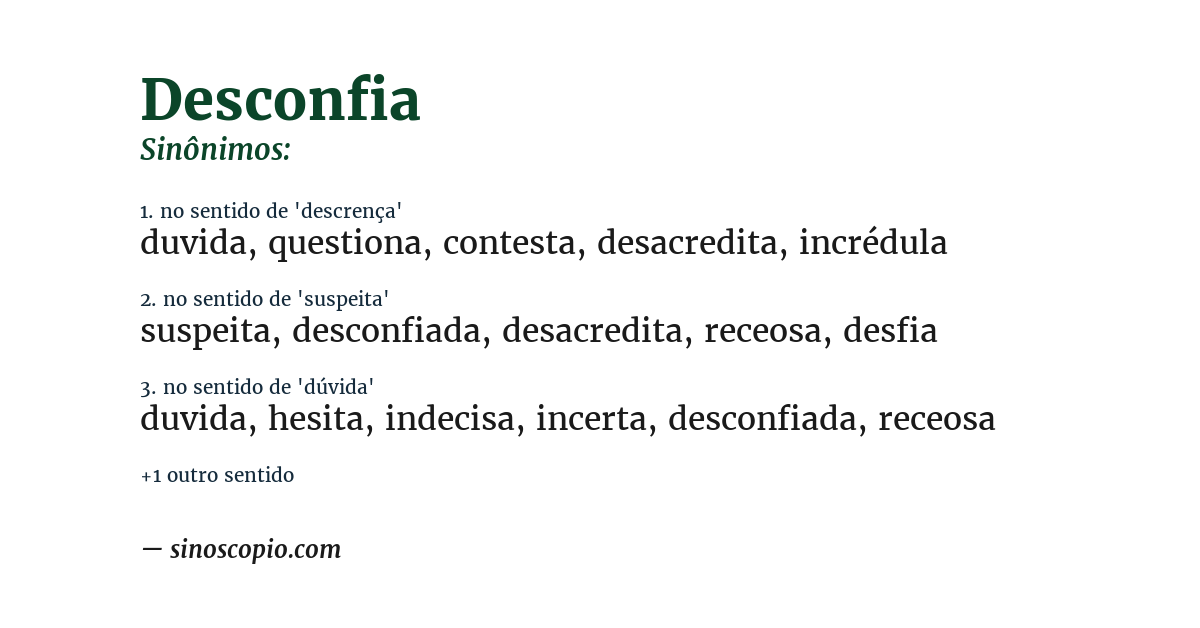 Sinônimo de desconfia