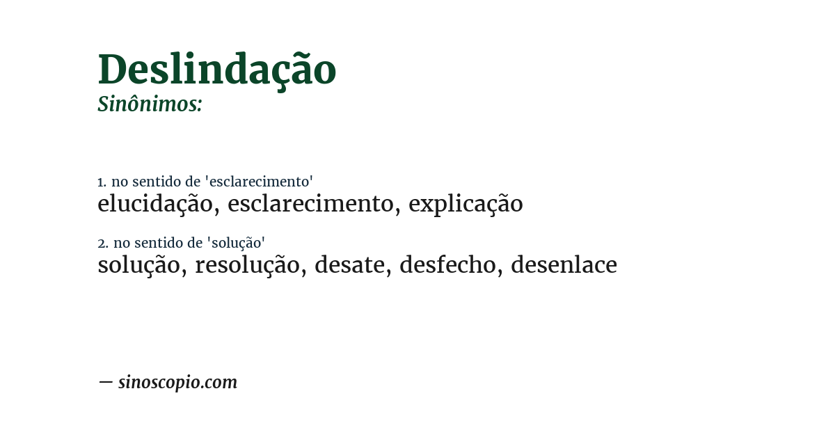 Sinônimo de deslindação