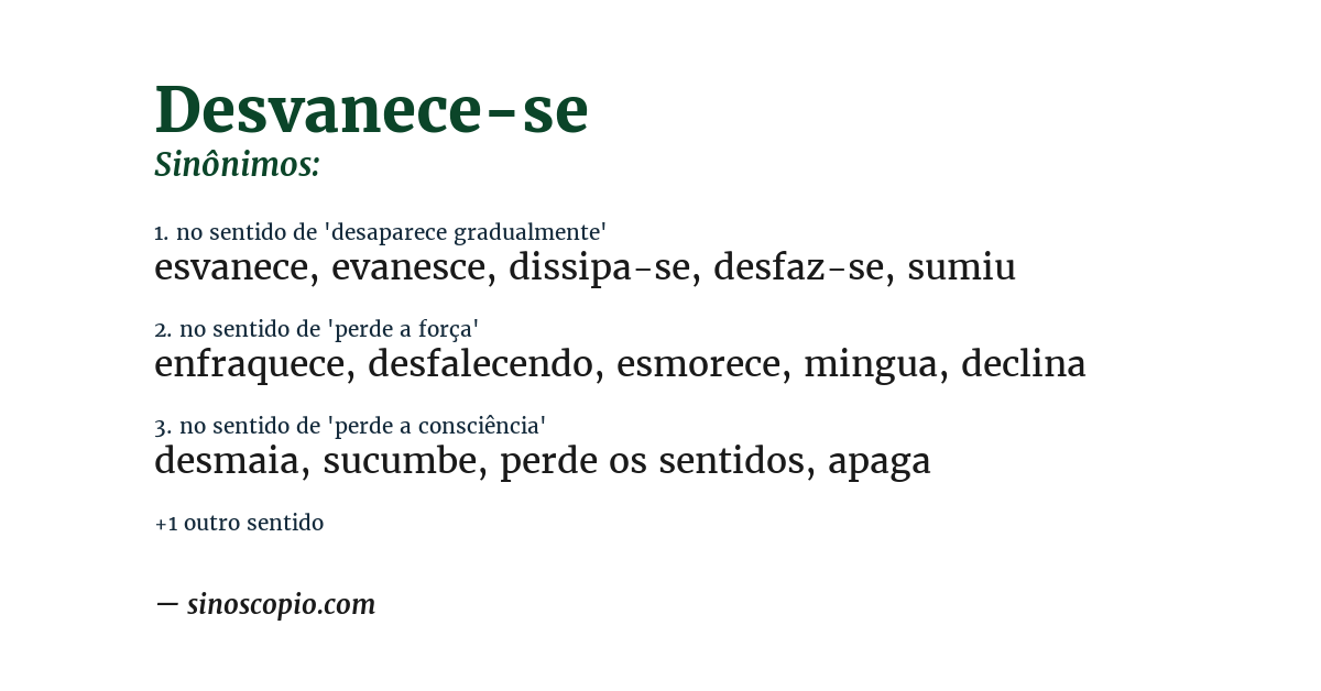 Sinônimo de desvanece-se