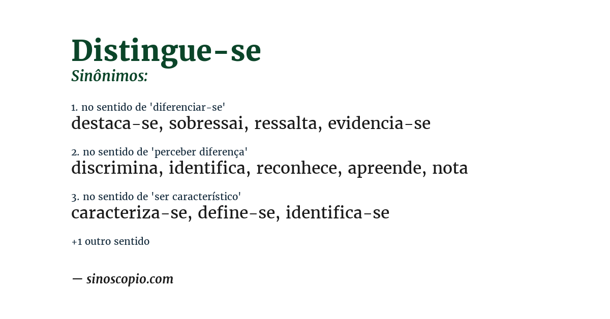 Sinônimo de distingue-se