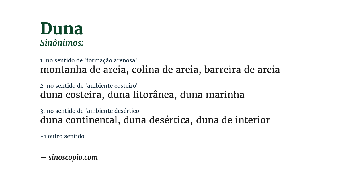 Sinônimo de duna