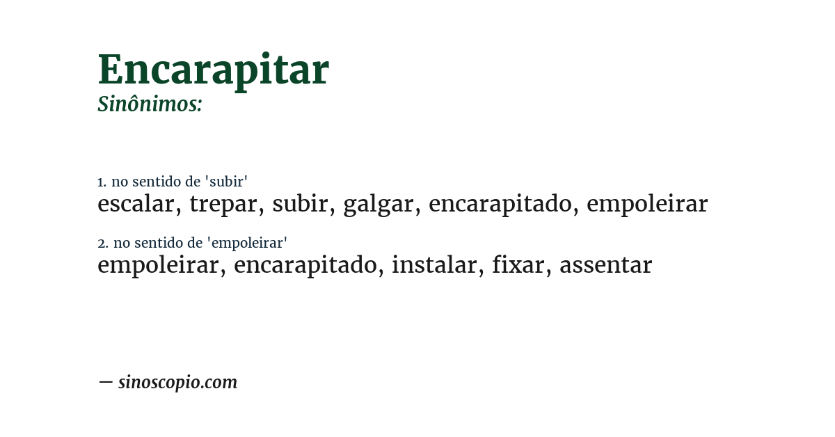 Sinônimo de encarapitar