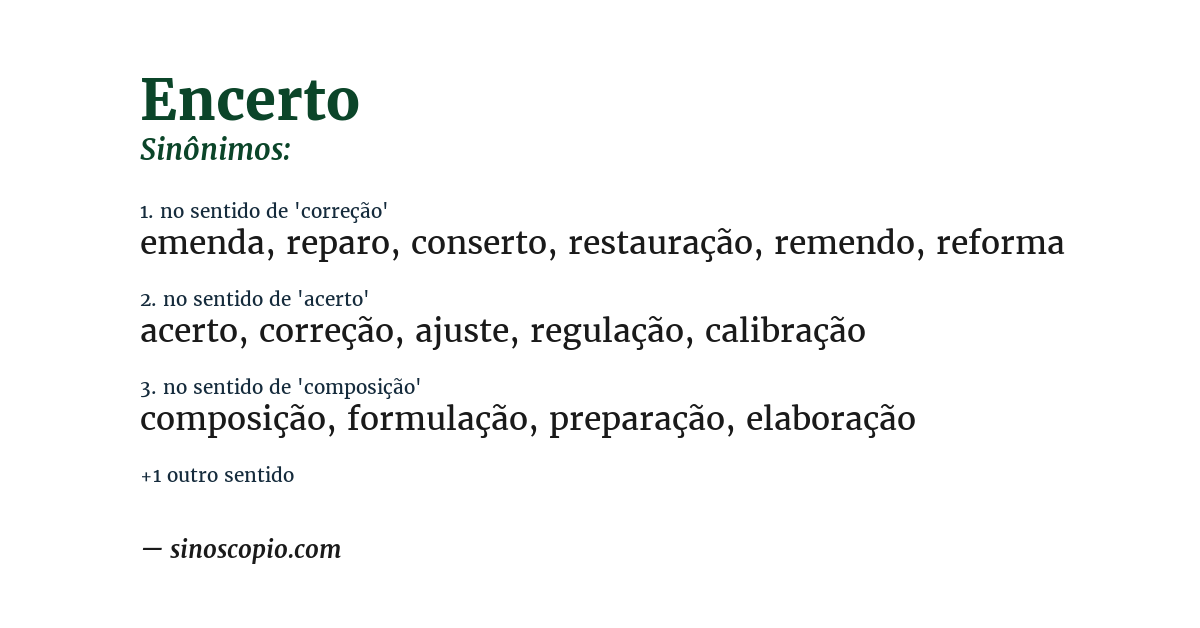 Sinônimo de encerto