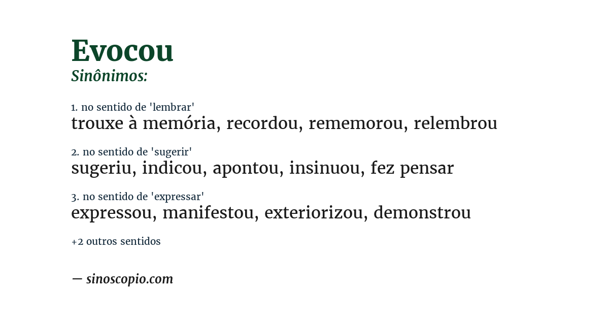 Sinônimo de evocou