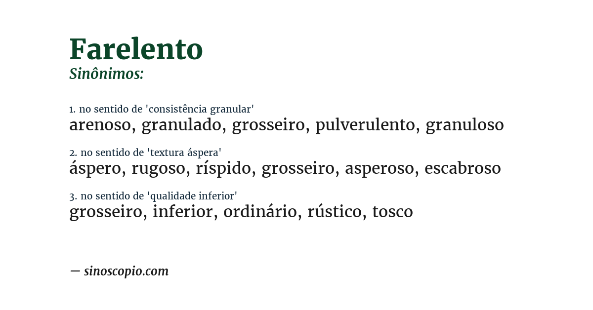 Sinônimo de farelento
