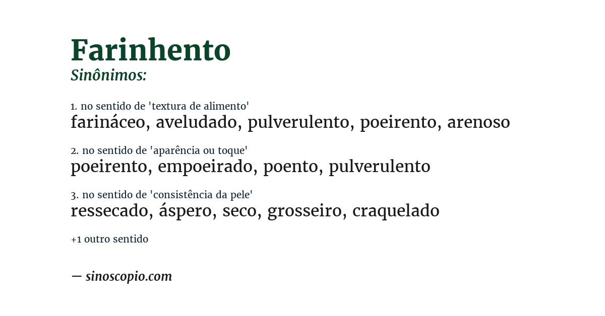 Sinônimo de farinhento