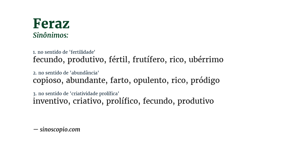Sinônimo de feraz