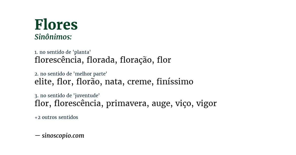 Sinônimo de flores