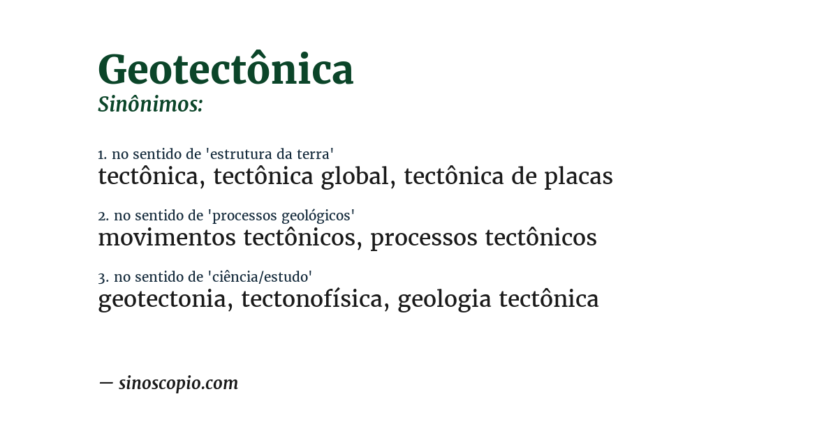 Sinônimo de geotectônica