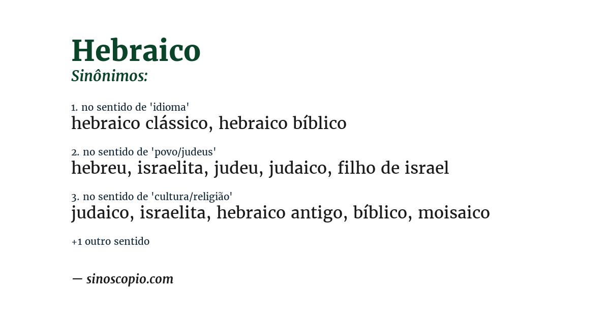 Sinônimo de hebraico