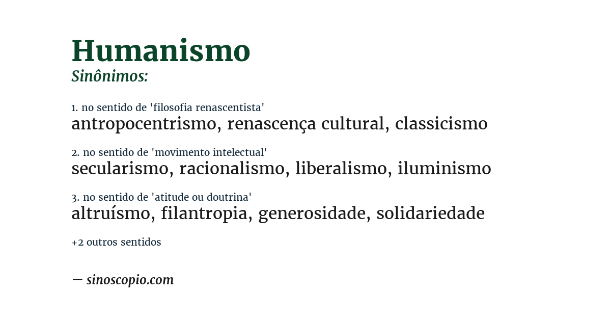 Sinônimo de humanismo