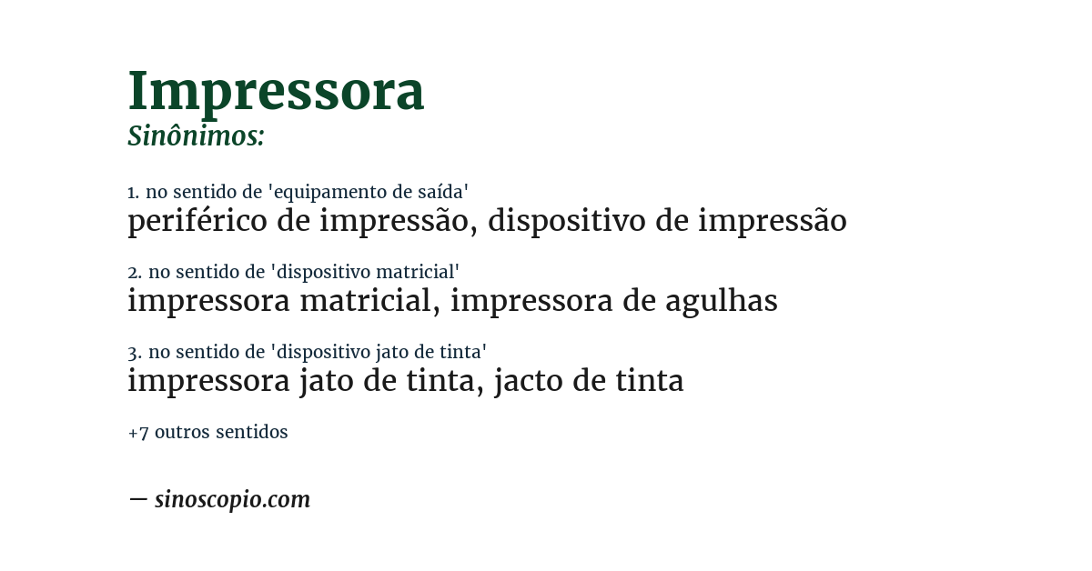 Sinônimo de impressora