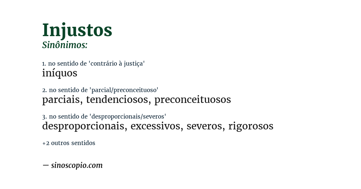 Sinônimo de injustos