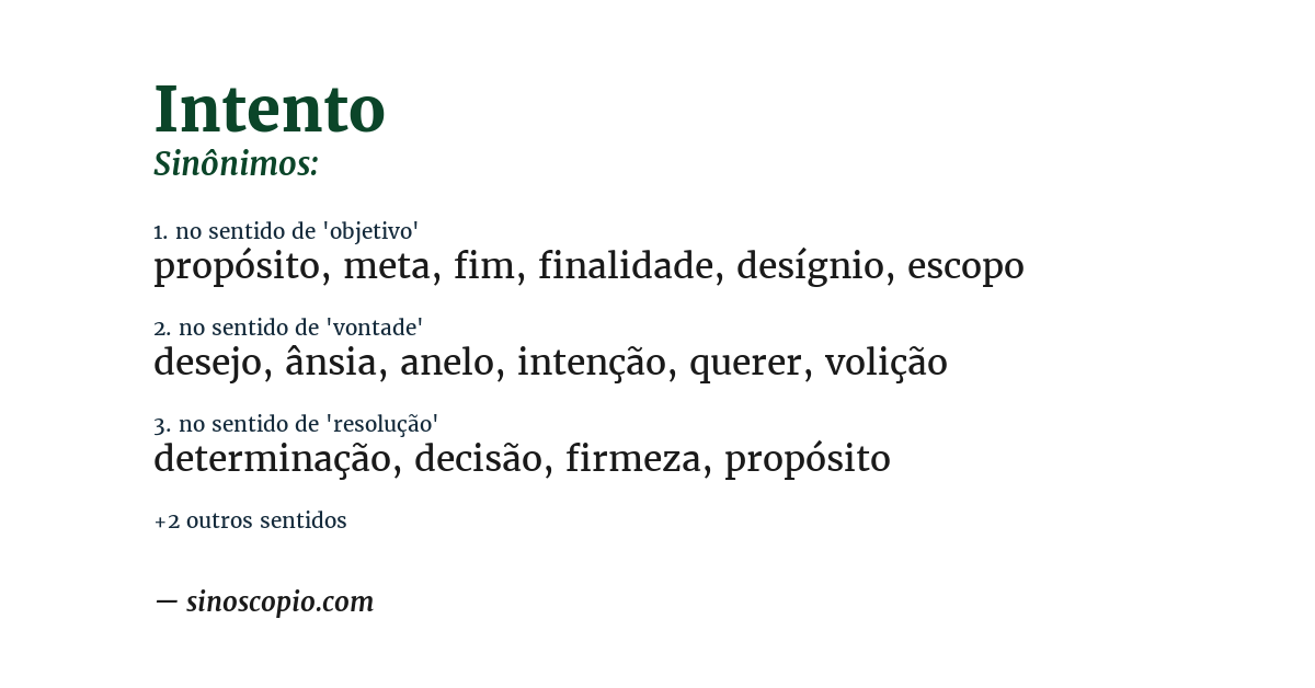 Sinônimo de intento