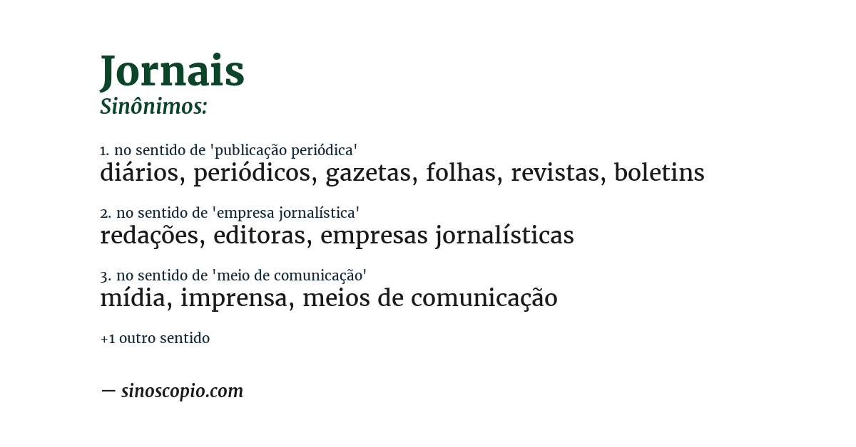 Sinônimo de jornais